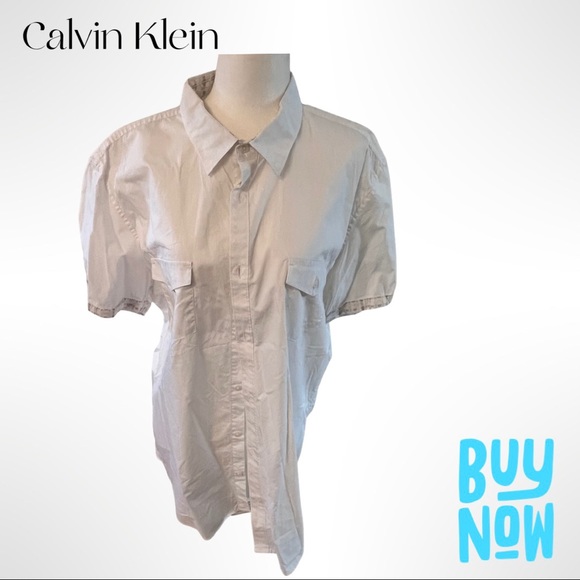Calvin Klein white shirt sleeve shirt, size XL - Picture 1 of 5